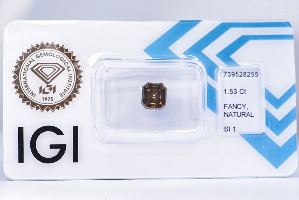 Ohne Mindestpreis - 1 pcs Diamant (Natürlich farbig) - 1.53 ct - Smaragd - Fancy deep Gräulich, Grün Gelb - SI1 - International Gemological Institute (IGI) - VG VG #1.0