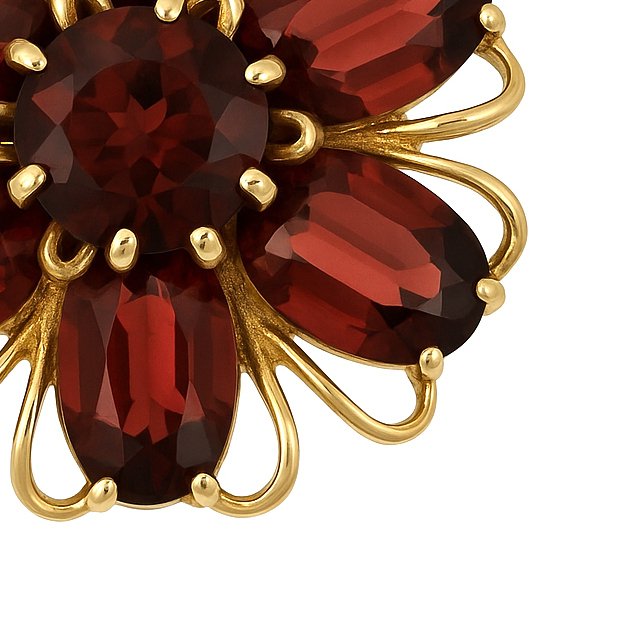墜飾 - 18 克拉 黃金 - 3.95ct. tw. 石榴石 #4.3