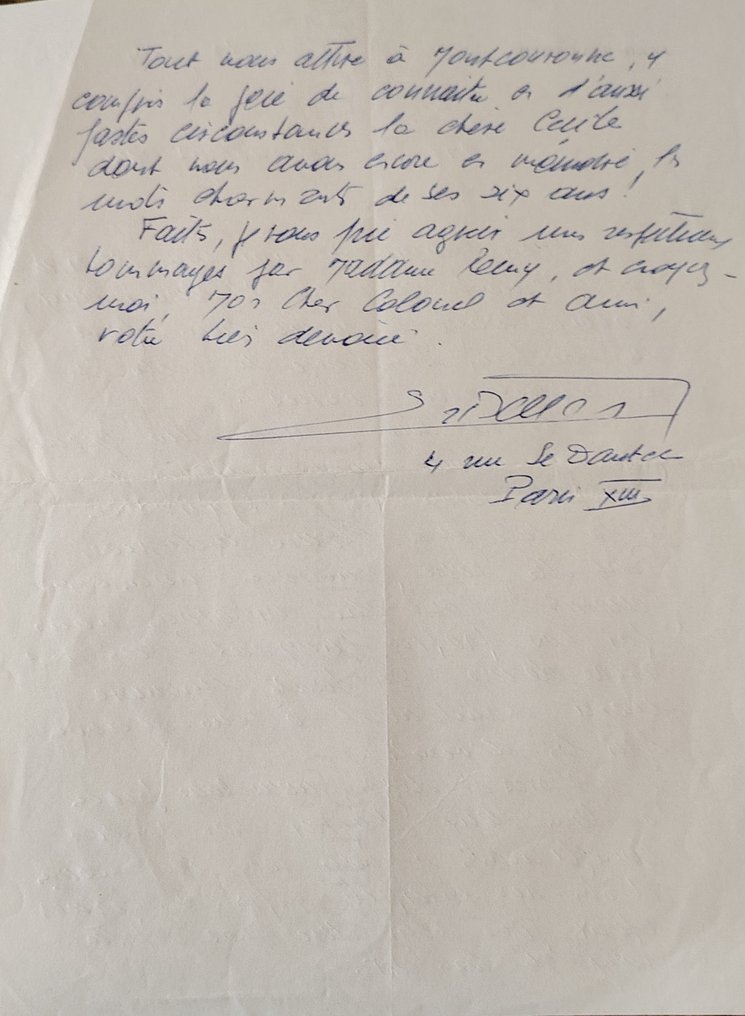 [Archives du Colonel Rémy (1904-1984)] - 10 lettres autographes signées à lui adressées. [Compagnon de la Libération] - 1960 #4.3