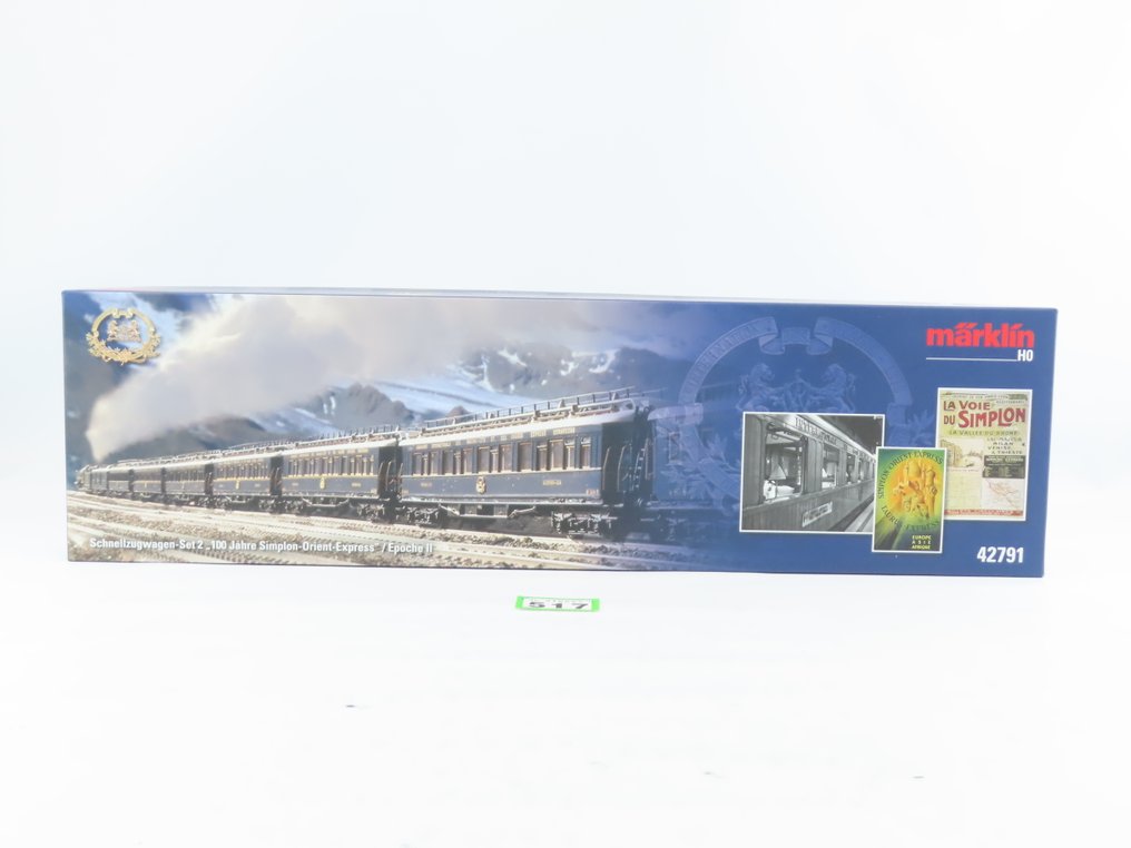 Märklin H0 - 42791 - Modeltrein personenwagonset (1) - 3-delige uitbreidings set sneltreinrijtuigen "Simplon-Oriënt-Express" #4.3