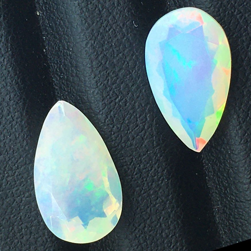 沒有保留價 - 2 pcs  白色 蛋白石  - 5.20 ct - Antwerp Laboratory for Gemstone Testing (ALGT) - 天然欧泊 #2.1