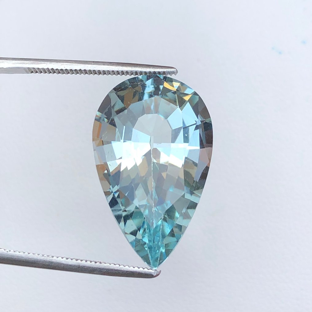 没有保留价 - 1 pcs  蓝色, 绿色 海蓝宝石  - 13.71 ct - 国际宝石研究院（IGI） #1.0