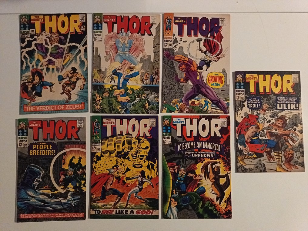 Thor #129, 134, 136/140 - The Mighty Thor - 7 Comic - First edition - 1966/1967 #1.0