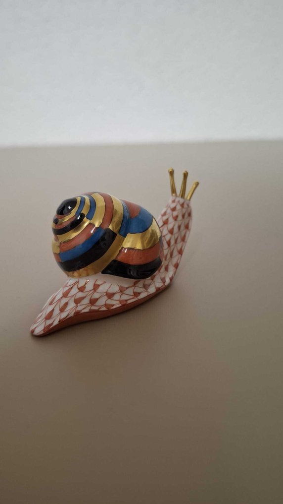 Herend - 小塑像 - Snail in Fishnet decor - 瓷器 #4.3