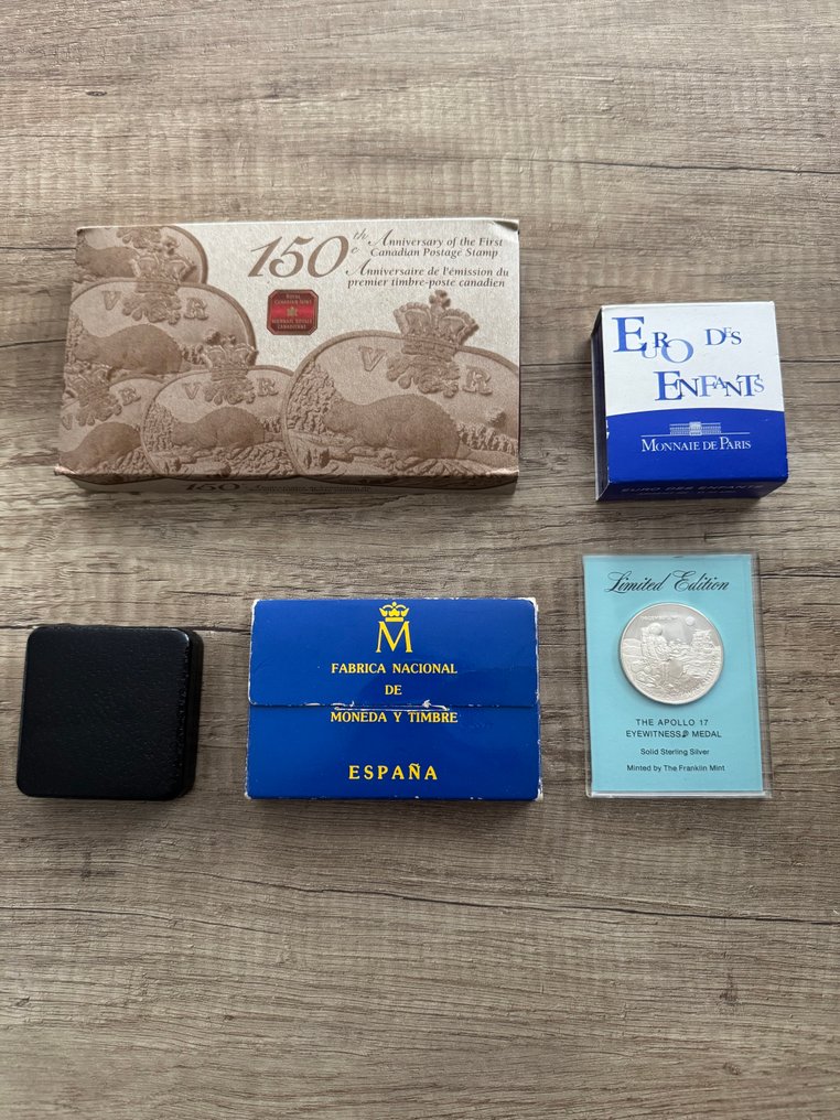Canada, Spania, Franța, Statele Unite. Numismatic Collection of 5 Commemorative Sets/coin  (Fără preț de rezervă) #1.0