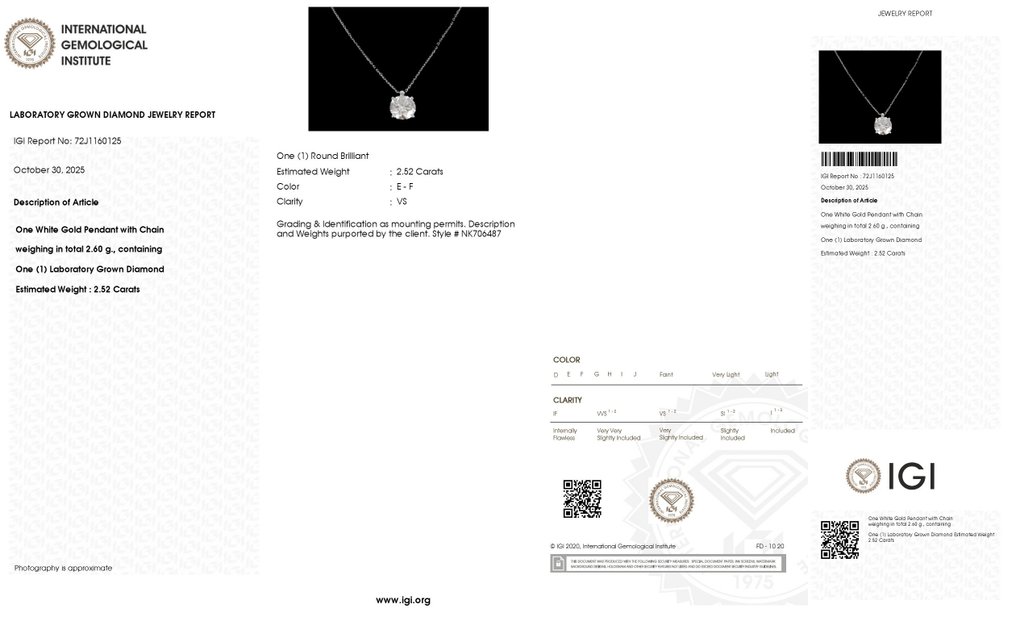 Collana - 14 carati Oro bianco - 2.52ct. tw. Diamante (Coltivato in laboratorio) #4.3