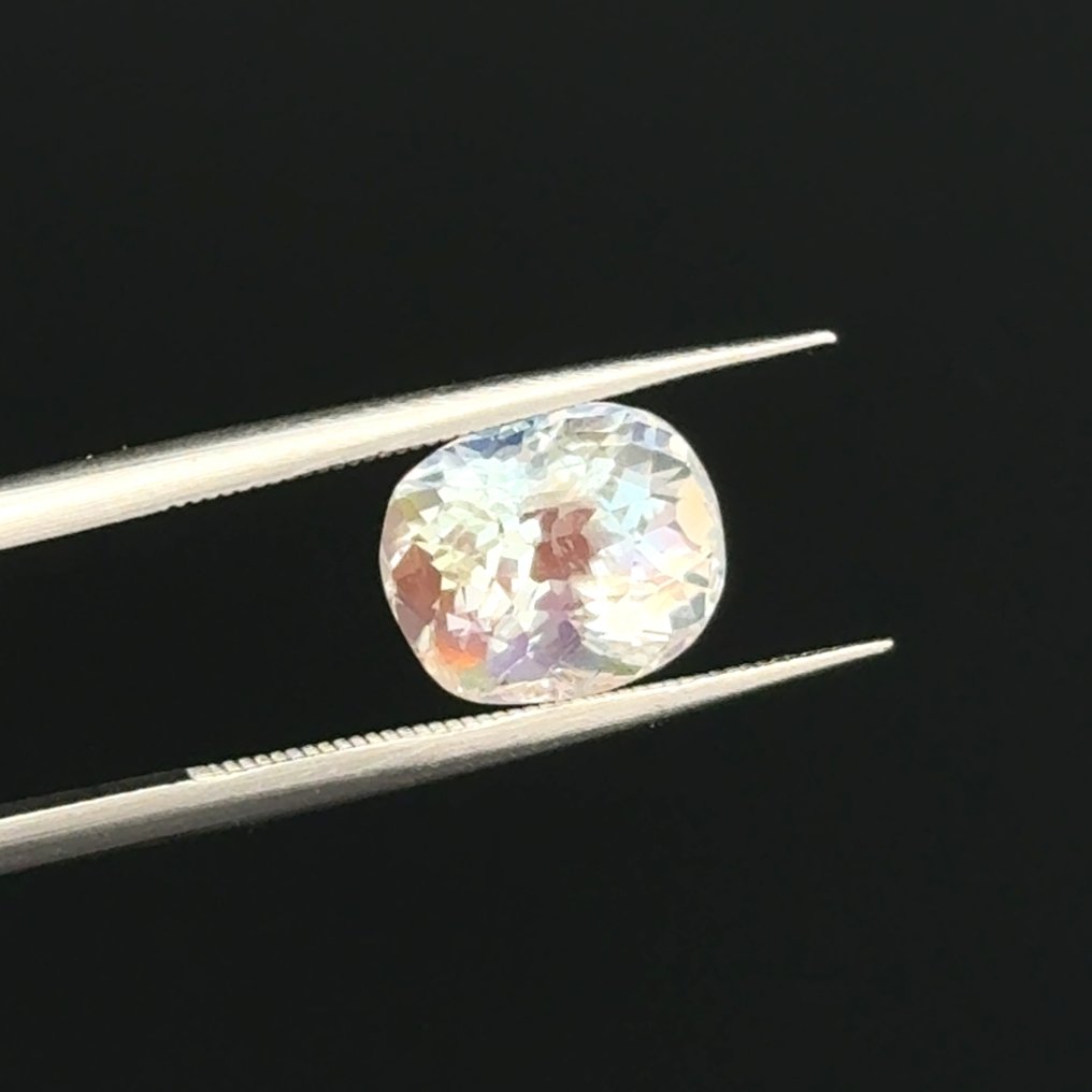 Zonder minimumprijs Wit Maansteen  - 2.87 ct - International Gemological Institute (IGI) - Regenboogeffect #3.2
