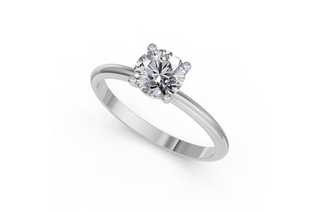 Ring - 14 karat Hvitt gull -  2.57ct. tw. Diamant (Lab-dyrket) #1.0