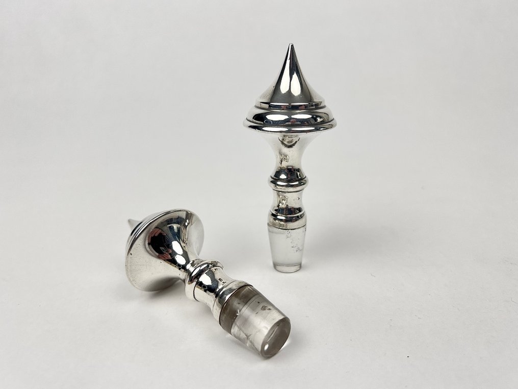 Van Kempen & Zn - Φελλός μπουκαλιού (2) -  Ασημένια καπάκια μπουκαλιού ή decanter - .835 silver - Biedermeier #3.2