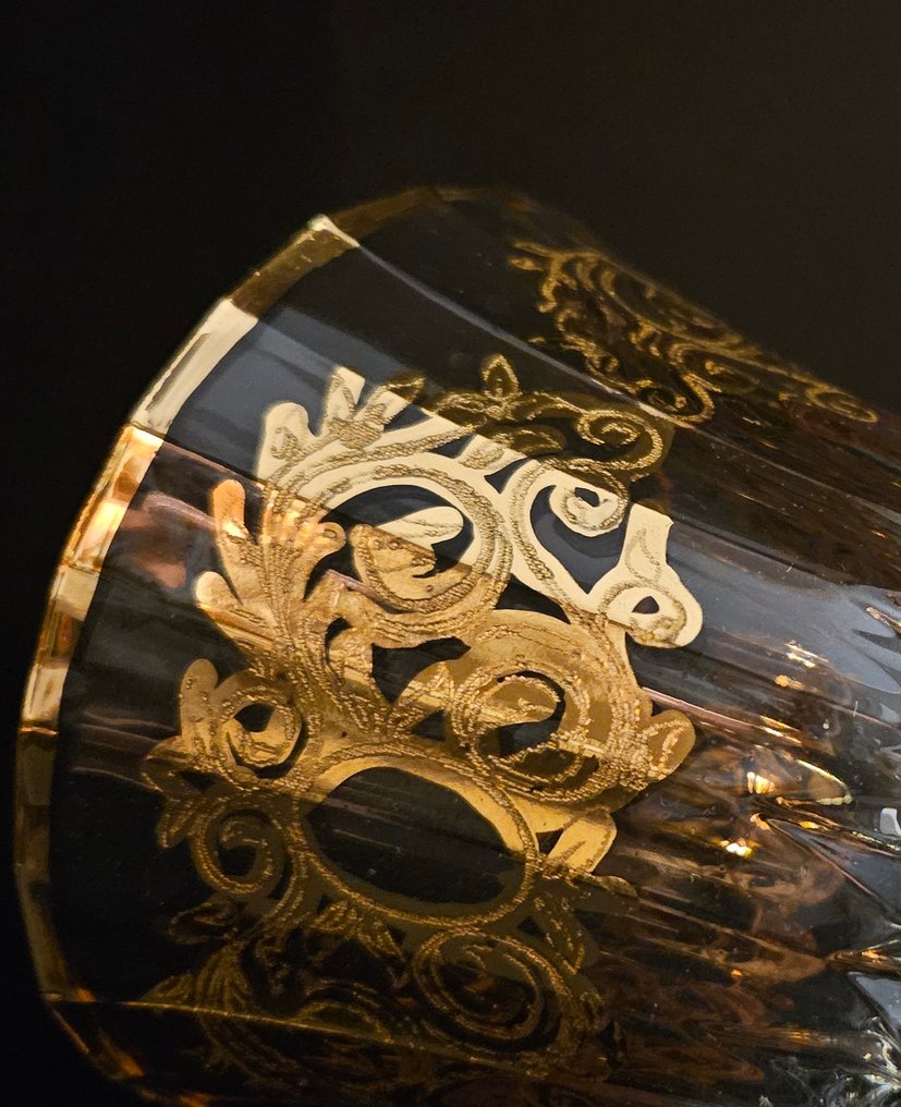 antica cristalleria italiana - Υπηρεσία ποτού (6) - Πολυτελή συλλογή ποτηριών σε χρυσό. - Κρύσταλλο, Χρυσός #3.2