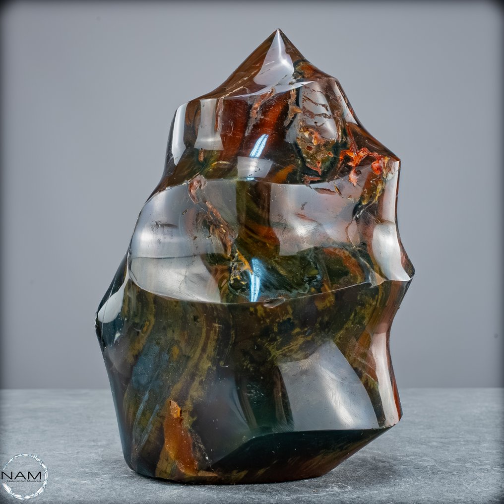 天然的玛瑙碧玉 来自马达加斯加的火焰- 1934.55 g #2.1