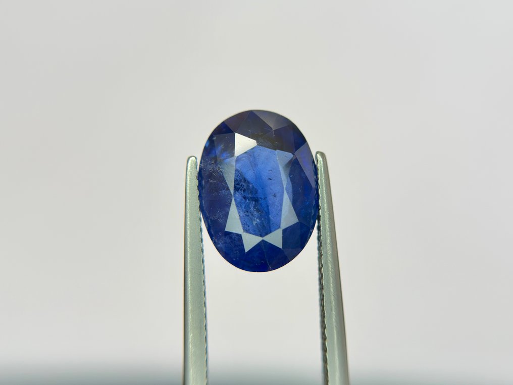 没有保留价 - 1 pcs  蓝色 蓝宝石  - 7.03 ct - 莲花宝石实验室 - 锡兰浓郁蓝宝石 #1.0