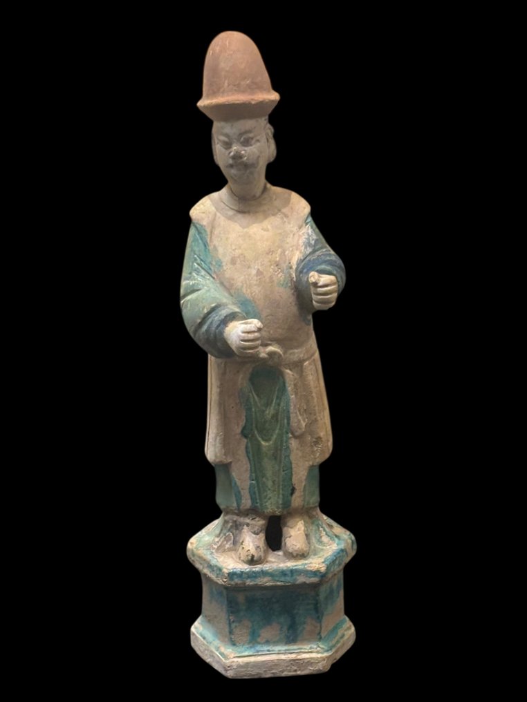 Oldtidens Kina, Ming-dynasti Terrakotta Ming Qi-figur fra en grav. - 43 cm #3.2