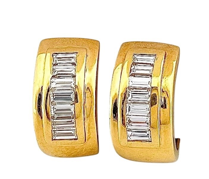 耳环 - 18K包金 黄金 钻石 (天然) #2.1