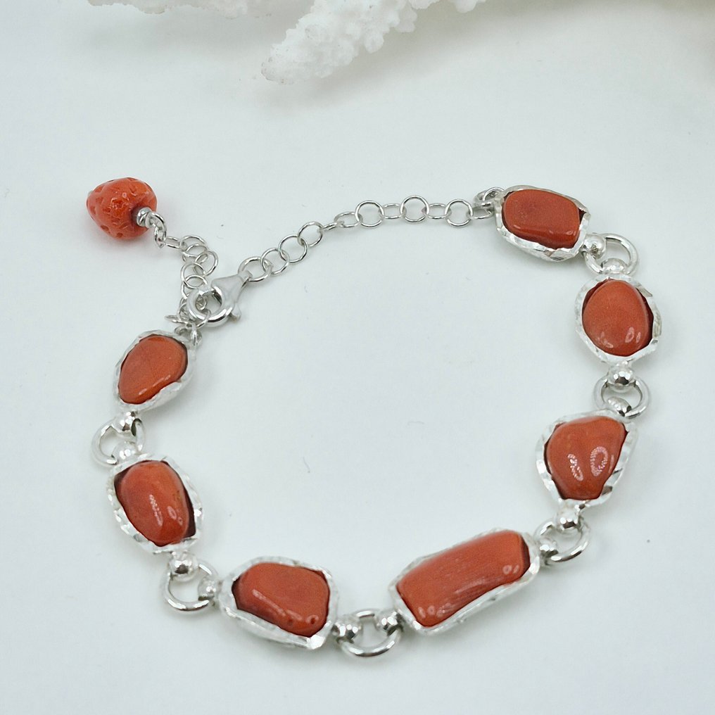 Corallo di sangue - Argento - Bracciale - CORALLO MEDITERRANEO #1.0