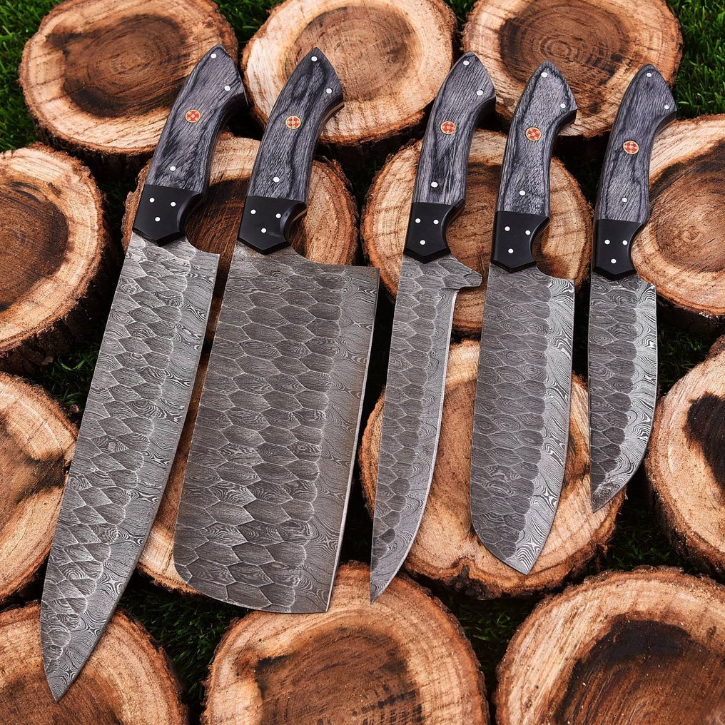 Μαχαίρι κουζίνας - Chef's knife - Διπλωμένο ατσάλι, ξύλο Pakka και ρητίνη - Βόρεια Αμερική #1.0