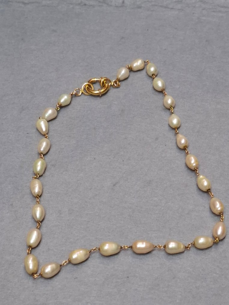 頸鏈 - 19.2克拉 黃金 珍珠 #2.1