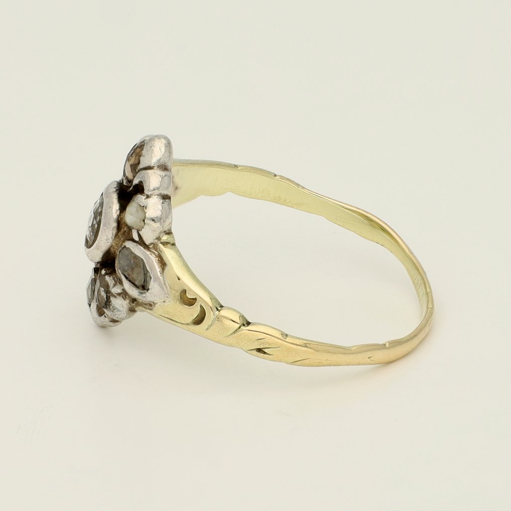 Ring - 14 kt Gelbgold, Silber - Diamant #2.1