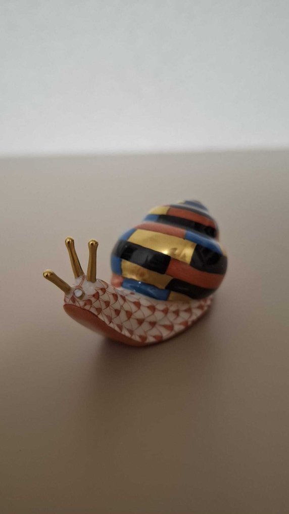 Herend - 小塑像 - Snail in Fishnet decor - 瓷器 #2.1