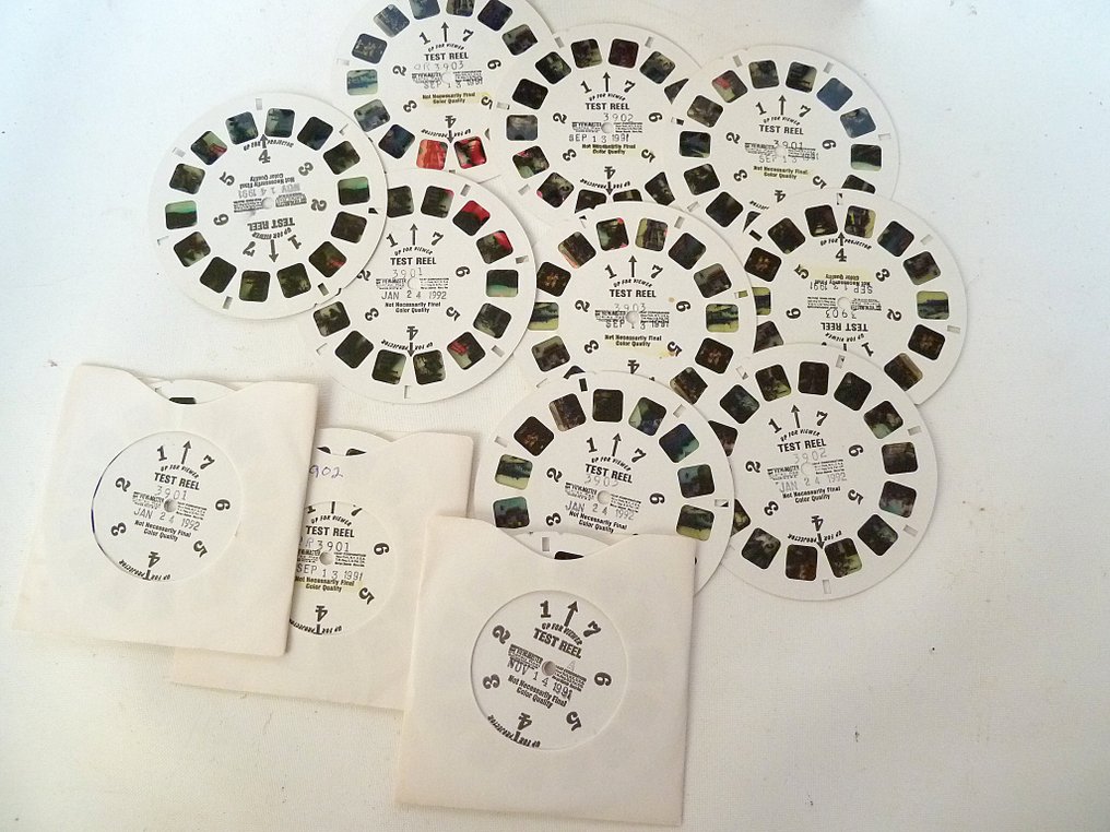 Viewmaster Life in China 1992, door Harry zur Kleinsmiede - 3-reel pakje met vele testschijven van de view-master fabriek - HzK Bobine View-Master #4.3