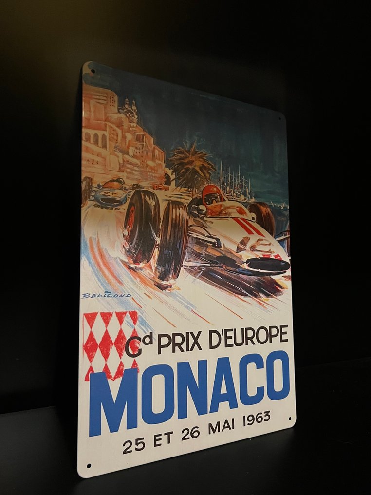 GP:n Monacon 1963 mainosjuliste - Kyltti - Rauta #3.2