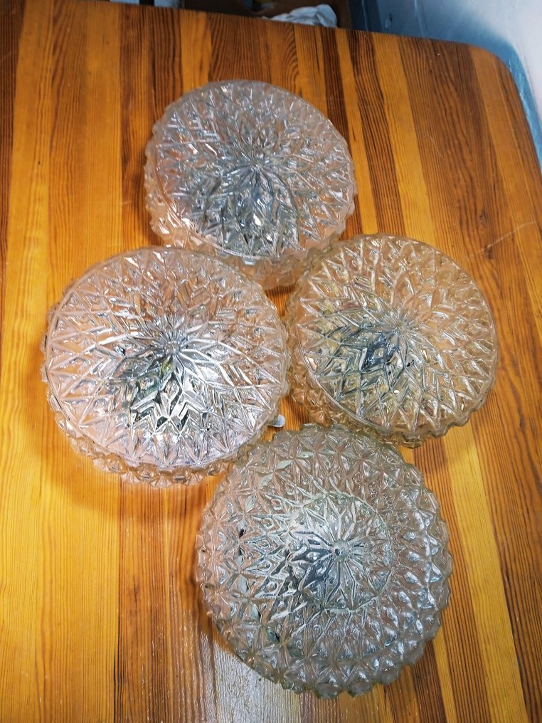 壁灯 (4) - 一套复古灯具 - 玻璃, 金属 #1.0