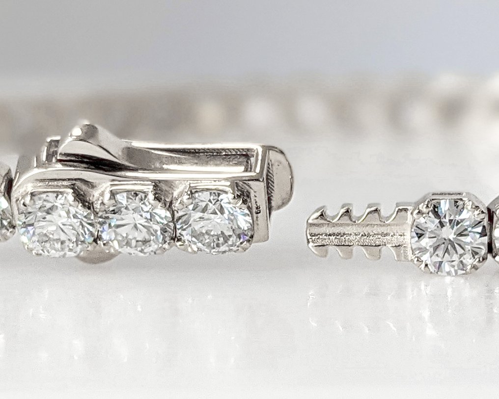 χωρίς τιμή ασφαλείας - Βραχιόλι τένις - 14 καράτια Λευκός χρυσός -  8.83ct. tw. Διαμάντι (Εργαστηριακής καλλιέργειας) - E-F VVS IGI πιστοποιημένο #3.2