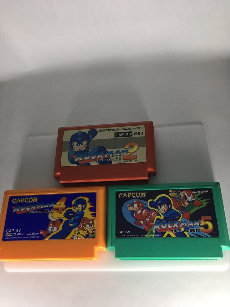 Capcom - Famicom (Japanese NES) - Rockman 2; Rockman 4; Rockman 5 (Mega Man) Japanese Famicom Software - Videospiel #1.0
