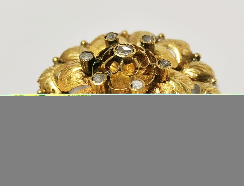 Rintaneula - 18 kt. Keltakulta Timantti (Luonnollinen) - antiikki #1.0