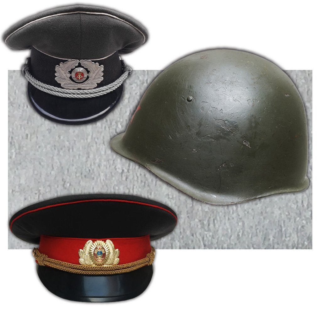 比利时 - 后方勤务 - 军装 - RDA：东德：2顶军帽+头盔 #1.0
