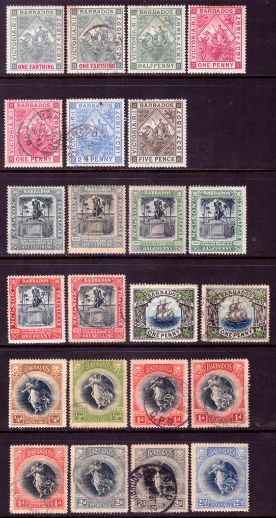 Barbados 1875/1921 - stock set - Stanley Gibbons #4.3