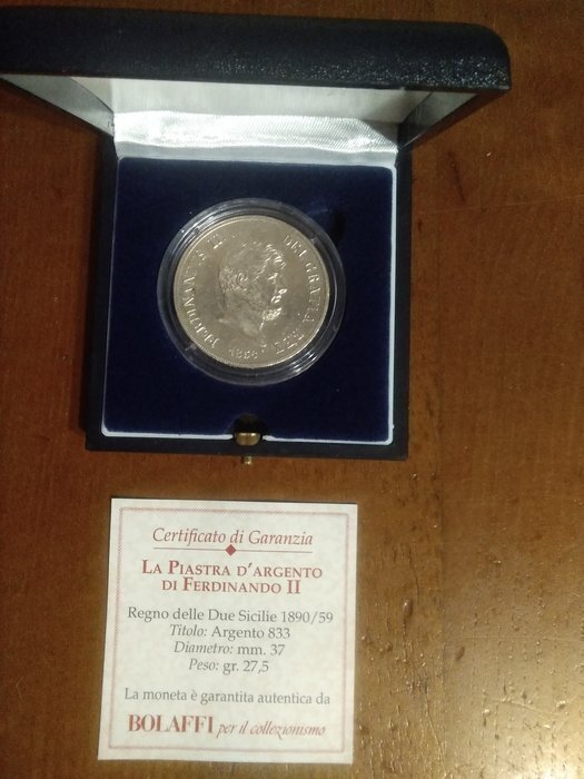 意大利,两西西里王国 Ferdinando II di Borbone. Piastra da 120 Grana 1856 #2.1