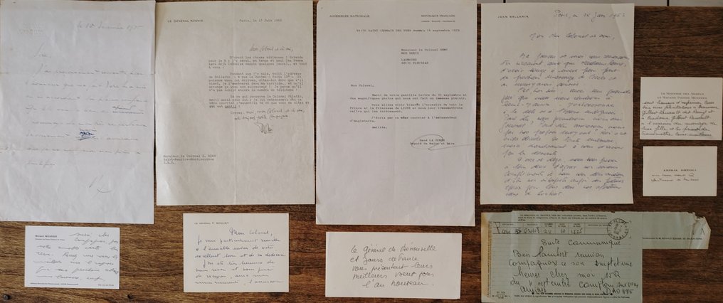 [Archives du Colonel Rémy (1904-1984)] - 10 lettres autographes signées à lui adressées. [Compagnon de la Libération] - 1960 #1.0