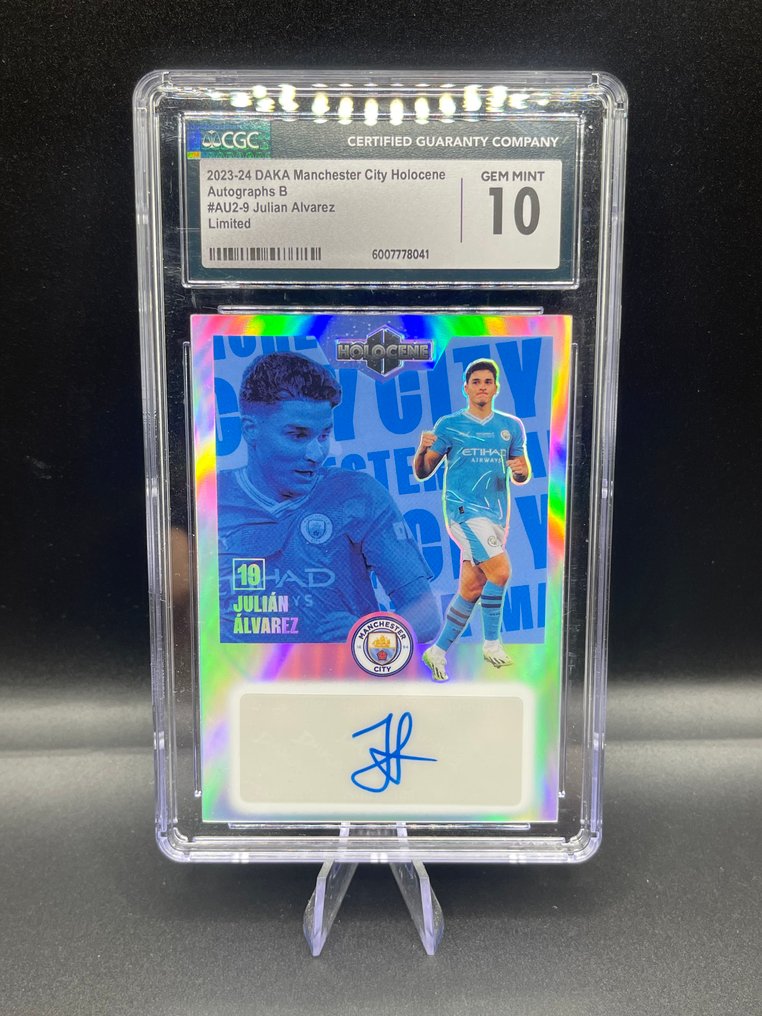 2023/24 DAKA Manchester City Holocene julián Álvarez Sarjoitettu kortti - CGC 10 Graded card #1.0