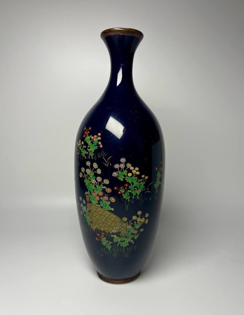 Vase - Enamel, Copper, Silver - Japan - Meiji period (1868-1912) - Argento #1.0