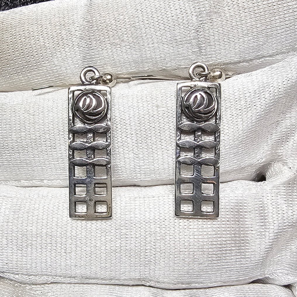 銀, 925纯银 - 艺术与工艺灵感 - 吊式耳環 - Art Deco / Art Nouveau #1.0