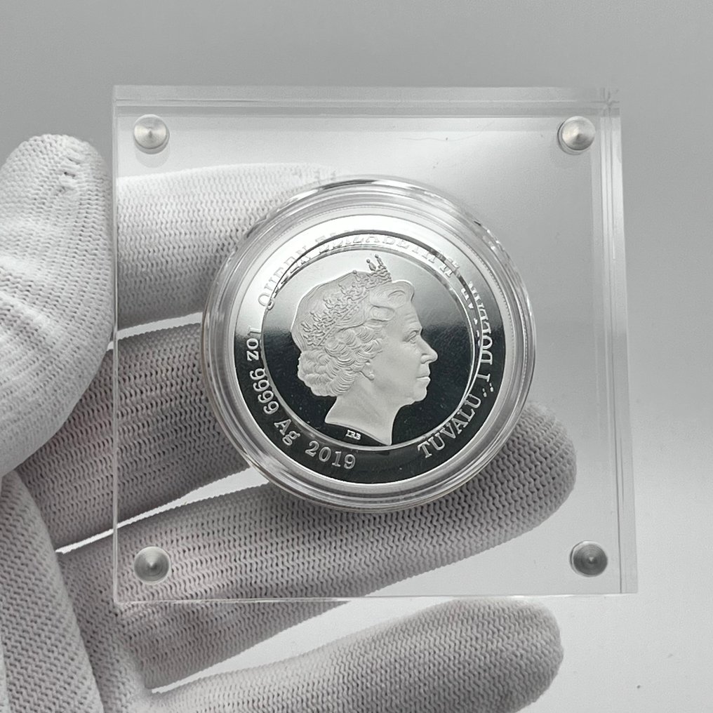 Tuvalu. 1 Dollar 2019 – Suicide Squad – Joker – 1 oz Silver coin – .999 – Proof / Colorized #4.3