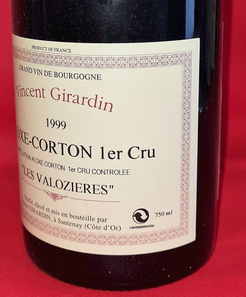 1999 x 2 Vincent Gardin 1° Cru "Les Valozières" & 1995 Caves Dromard - Aloxe-Corton - 3 Bottles (0.75L) #3.2