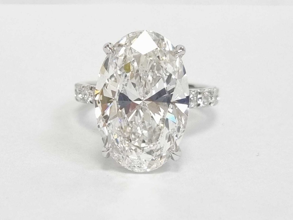 订婚戒指 - 14K包金 白金 -  10.87ct. tw. 钻石 (实验室培育) - 钻石 #1.0