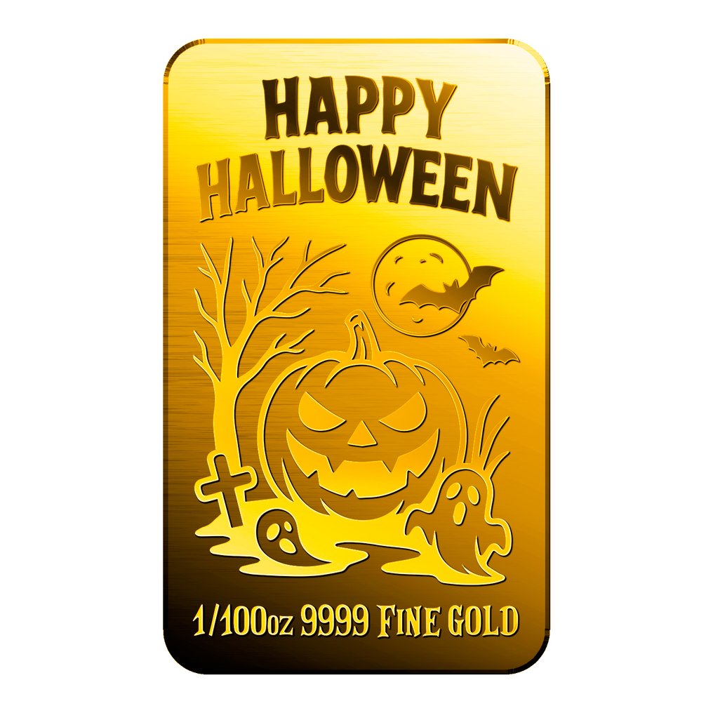 2 x 1/100 Troy Ounce - 金色 .999 - Scottsdale - Halloween Pumpkin Bar #1.0