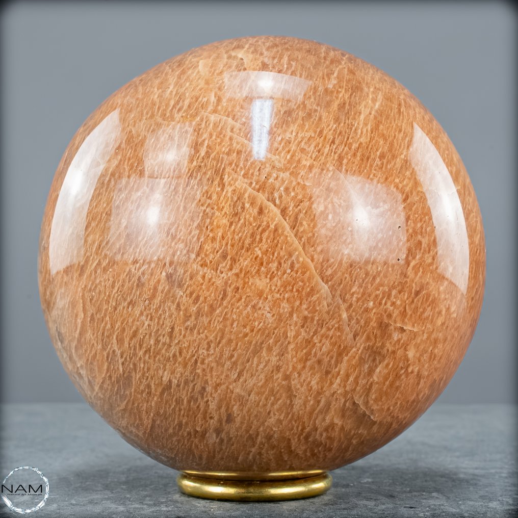 Natural Peach Moonstone Sparkling Sphere- 2294.71 g #3.2