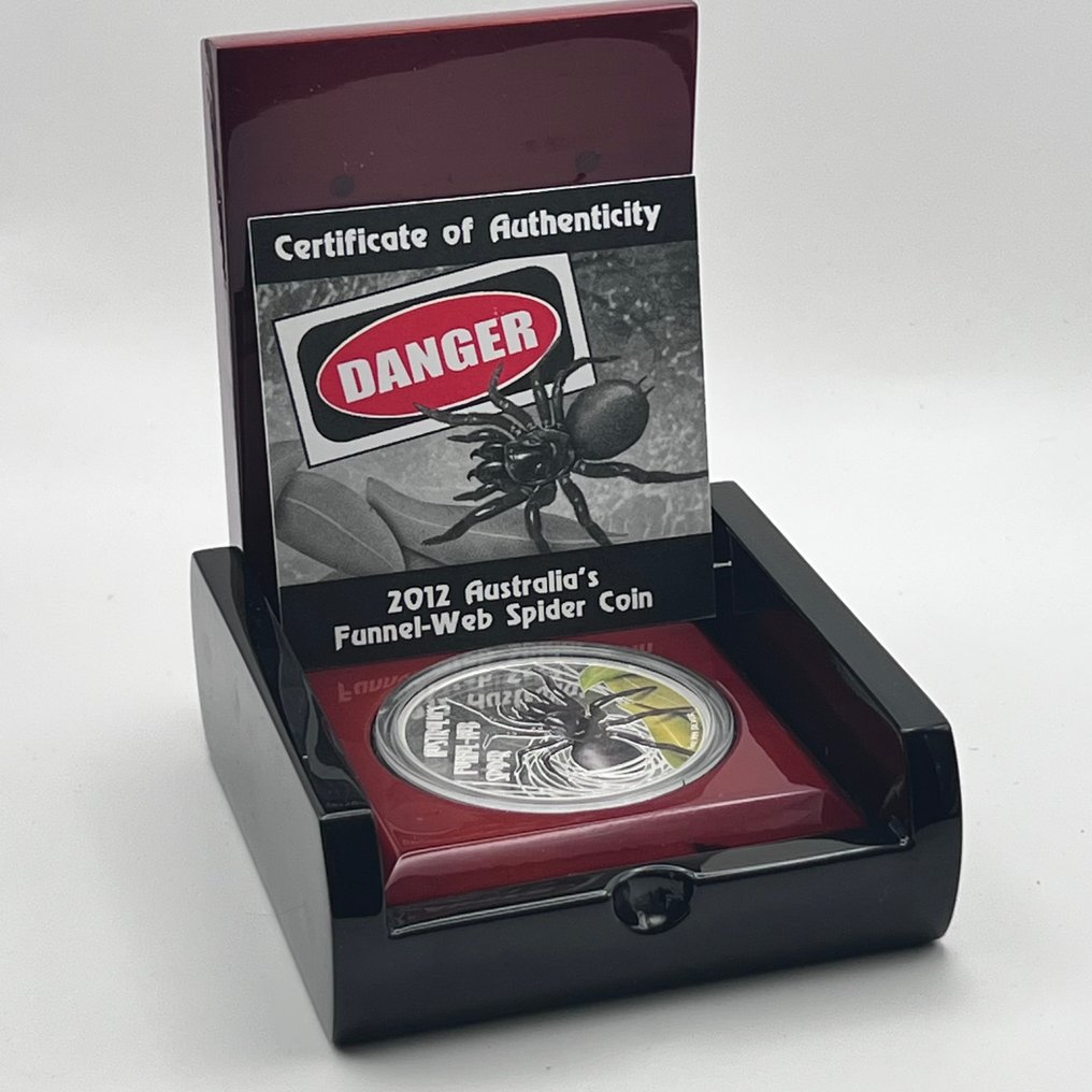 Αυστραλία. 1 Dollar 2012 – Deadly and Dangerous – Funnel Web Spider – 1 oz Silver .999 – Colorized #2.1