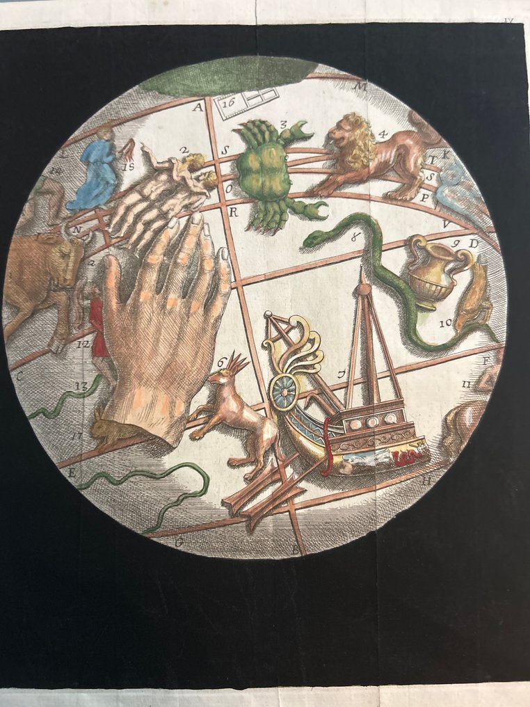 義大利 - 天文表// 射手座、水瓶座、蛇夫座、狮子座（Leo）、巨蟹座（Cancer）、赫拉克勒斯; Anonimo - Tavole astronomiche - 1721-1750 #3.2