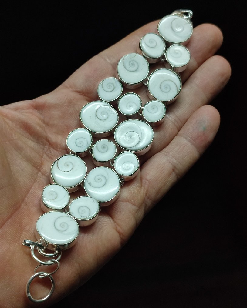 无保留价 美丽的湿婆之眼手工925银手链 - 手镯 #1.0