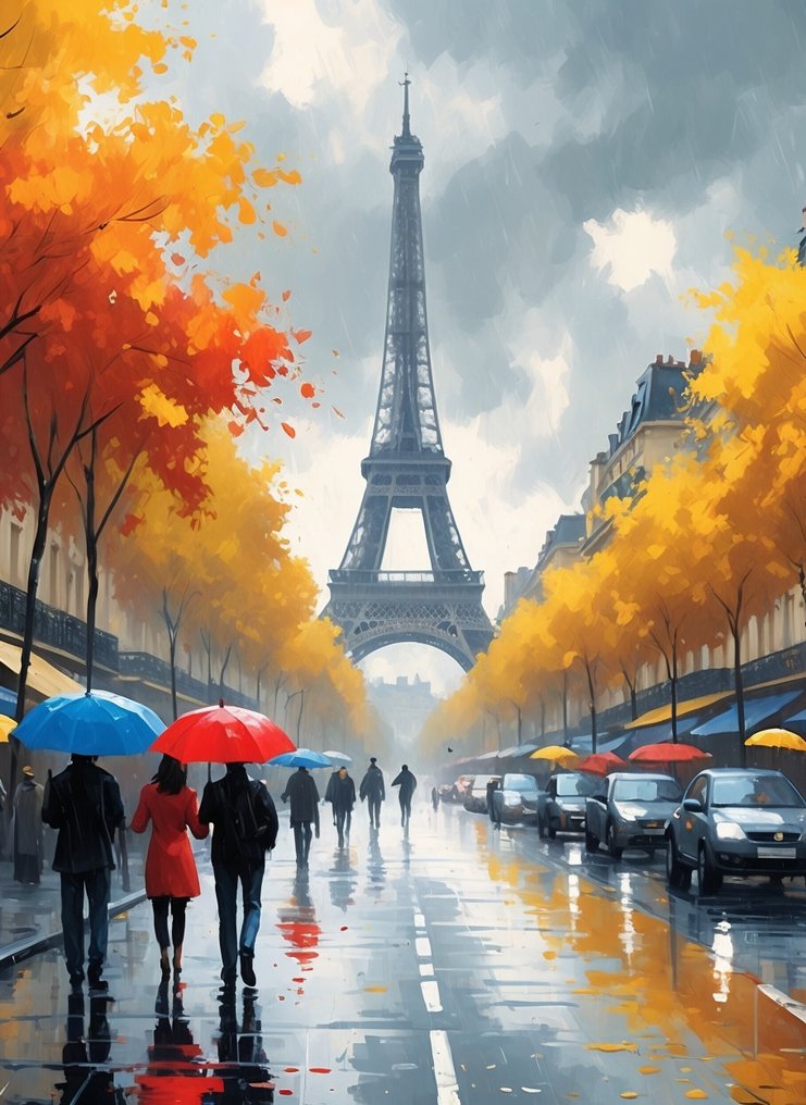 LuisonArt - "Pioggia Arcobaleno: La Passeggiata Cromatica"- AI - XXL #3.2