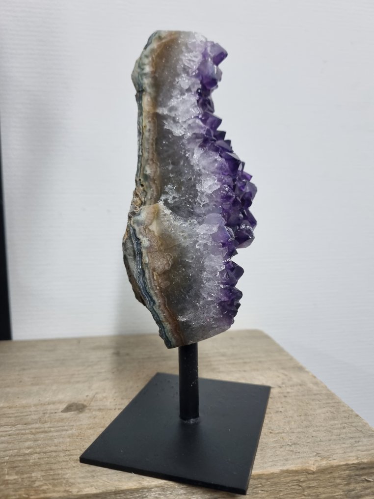 HQ 紫色紫水晶 - 搭配豪华钢制底座 - 高度: 196 mm - 宽度: 90 mm- 772 g #4.3