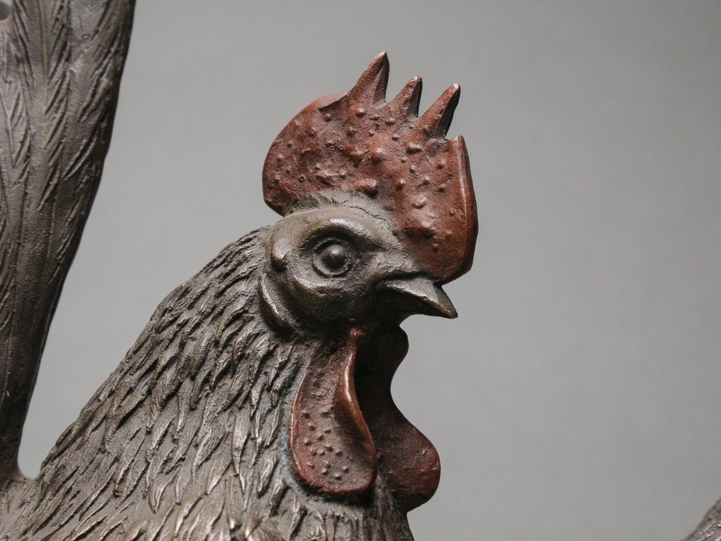 Rooster and Hen Pair – Zodiac “Bird” (酉) - Γλυπτό Μέταλλο - Ιαπωνία (χωρίς τιμή ασφαλείας) #1.0