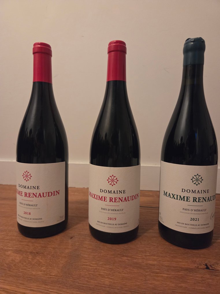 2018 2019 & 2021 Domaine Maxime Renaudin - IGP Pays d'Herault, Languedoc - 3 Bottles (0.75L) #1.0