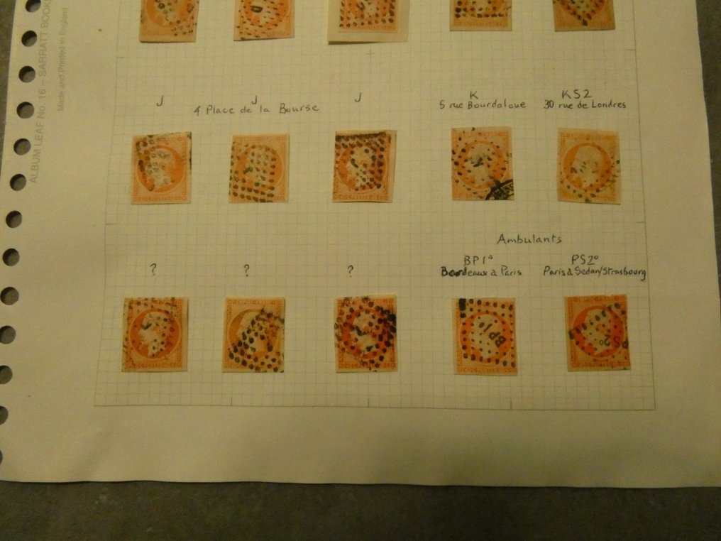 法國 1853/1876 - Empire Franc N° 16 40c 橙色 & Type Sage N°75 5c 绿色 - YT #2.1