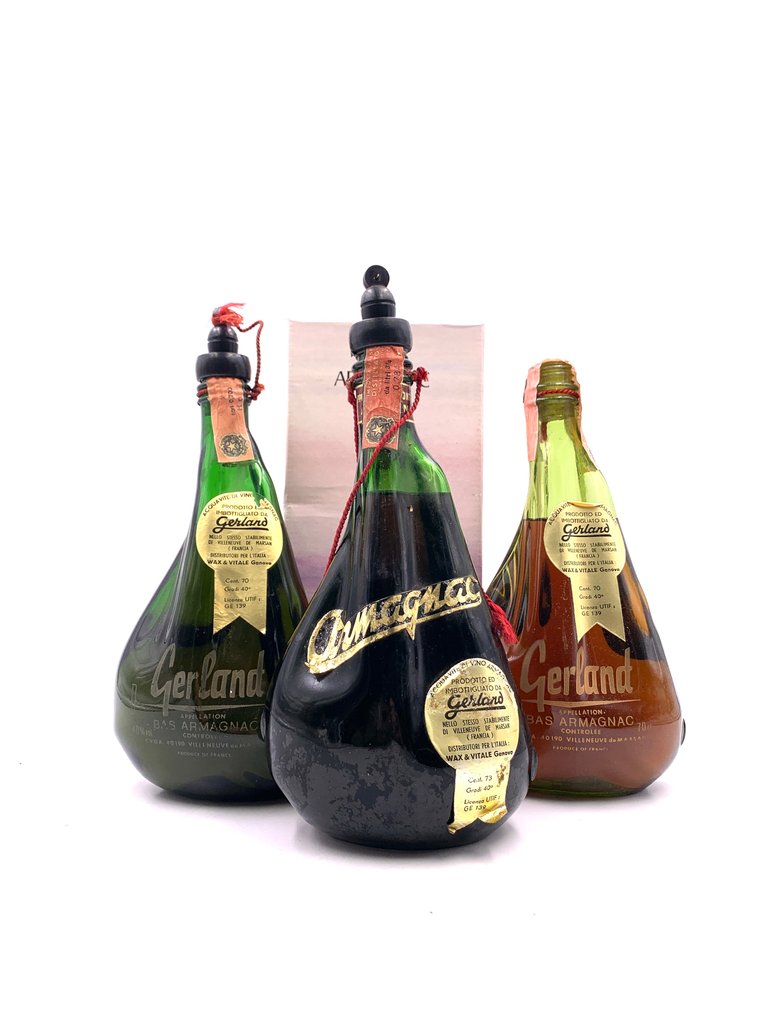 Gerland - Armagnac + Bas Armagnac  - b. Δεκαετία του 1970, Δεκαετία του 1980 - 70cl, 73cl - 3 μπουκαλιών #1.0